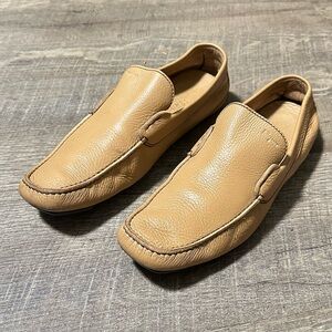 Salvatore Ferragamo Slip On Sz 9 Mens 008871 Tan Leather Comfort Shoes Loafers